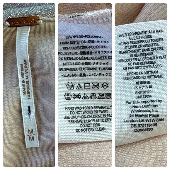 FREE PEOPLE One More Time Lurex Wrap Midi Dress Shimmery Sparkly Metallic Sz M - Picture 11 of 11